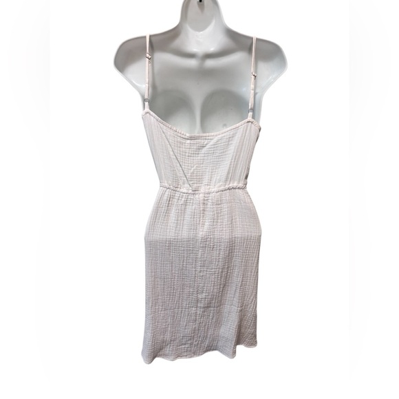 Maurice’s Textured Gauze Mini Faux Wrap Dress XL White Spaghetti Straps Summer - Picture 3 of 9